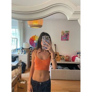 Orange Bow Crop Top